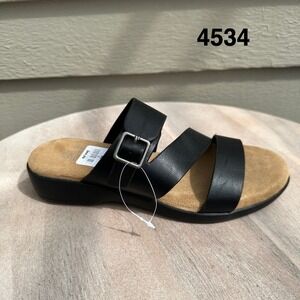Croft & Barrow Laylah Womens Size 6 Slide Sandals Strappy Faux Leather